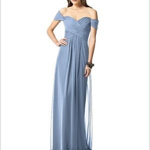 Dessy Collection off the shoulder bridesmaid